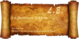 Lejbovics Edina névjegykártya